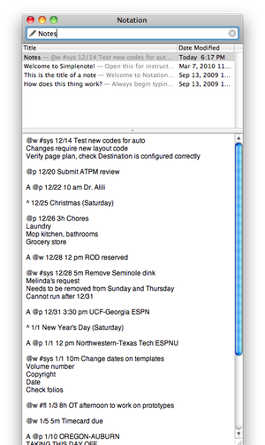 simplenote tags notational velocity