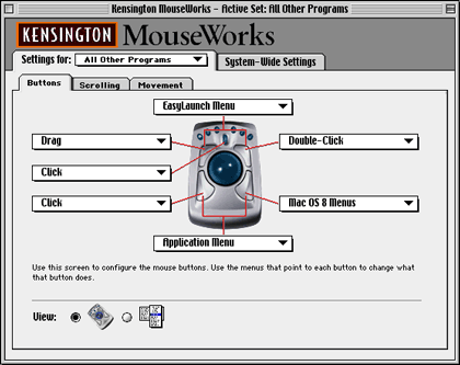 Kensington MouseWorks for the Classic Mac OS