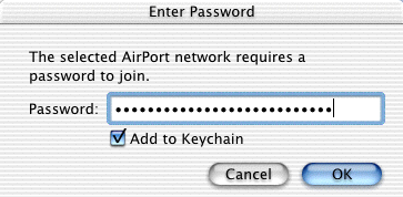 Remember to precede the WEP key with a dollar sign, and consider using your Keychain so you won't have to type this in again.